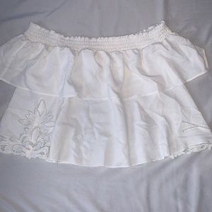 Off The Shoulder White Crop Top